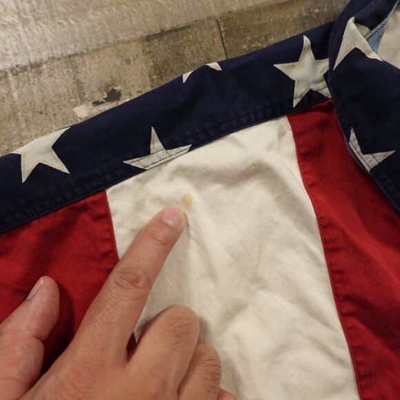 Chaps Ralph Lauren Flag Shirt Men’s Large Red White Blue Stars Stripes USA - Picture 3 of 11